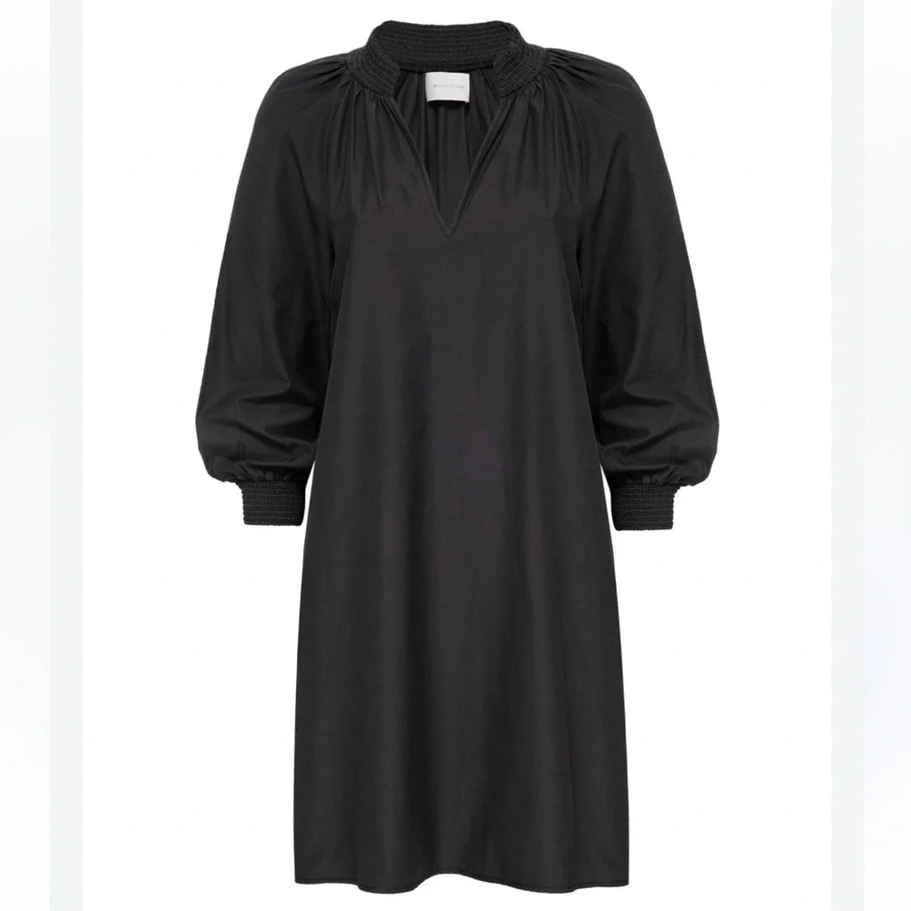 Brochu Walker Size S Charcoal Polyester Blend Long Sleeve Rouched AMAIA Dress - Picture 5 of 10